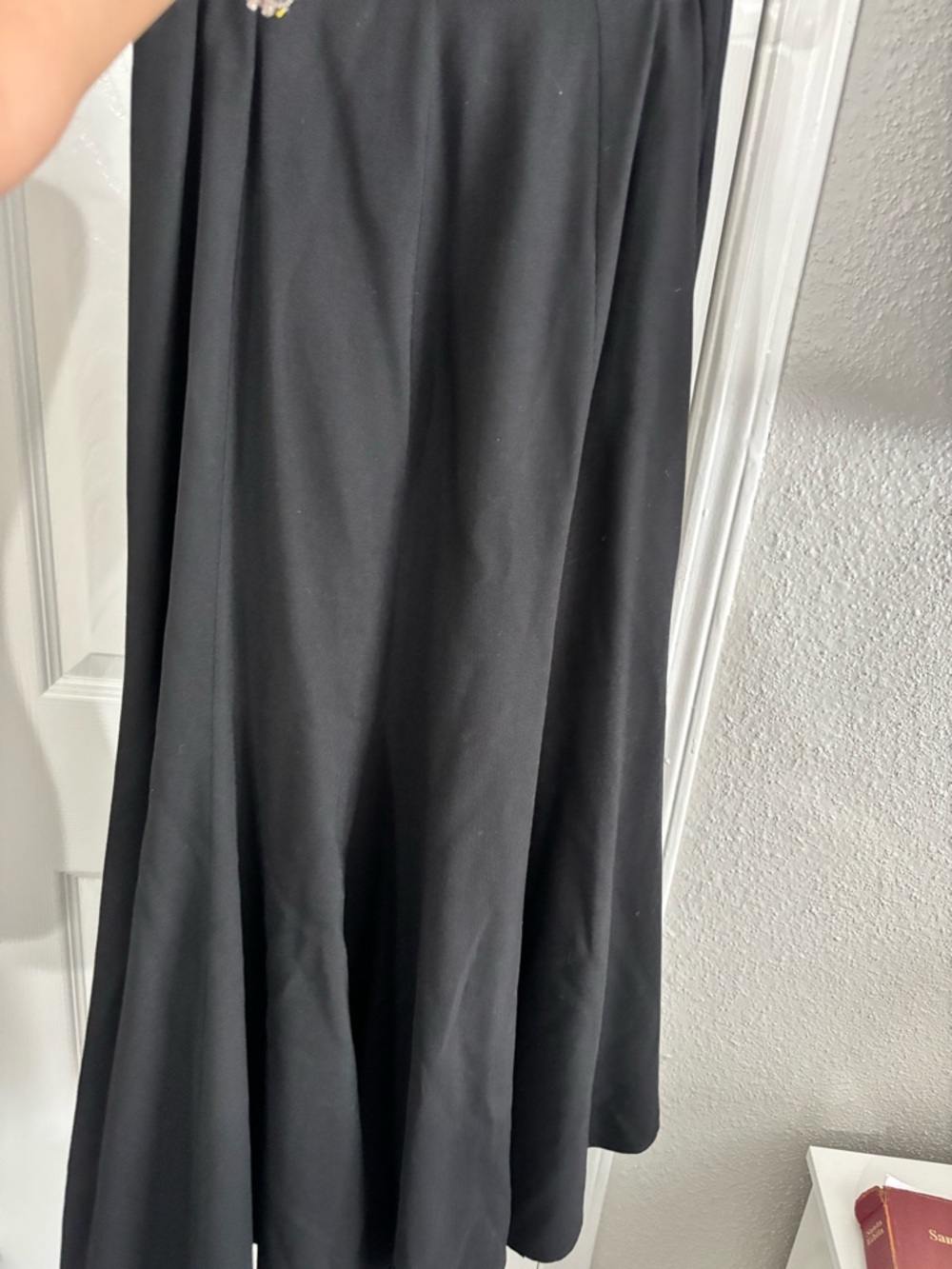 100%Wool Women's Black A-Line Maxi Skirt - Picture 4 of 5